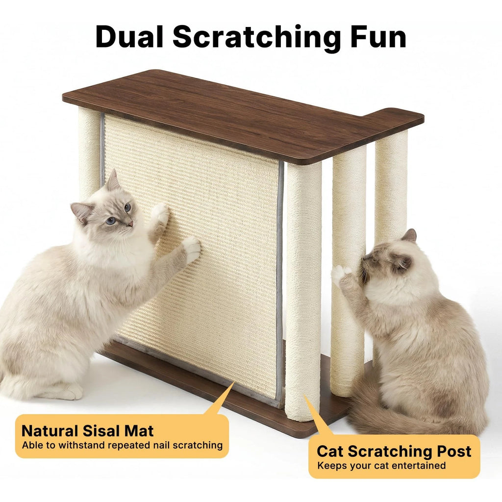 Pet Corner Sofa Side Table Scratcher Black Walnut Right Veehoo Couch Protector