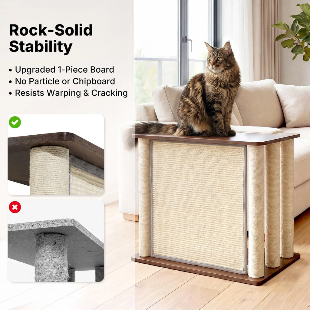 Pet Corner Sofa Side Table Scratcher Black Walnut Right Veehoo Couch Protector
